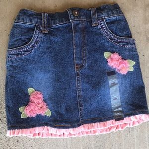 Girls 24 month Denim Skirt with Ruffle and Floral
